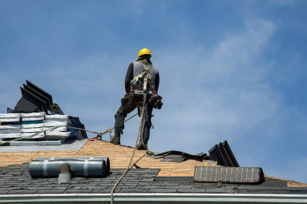 Professional Gutter Installation technician working in Pinehurst, TX